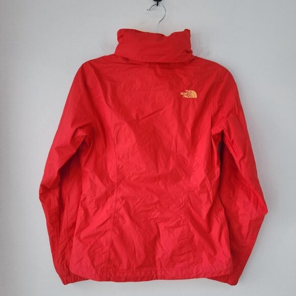 The North Face Hyvent Hooded Windbreaker Jacket Coral Orange Packable Hood XS - Picture 3 of 16
